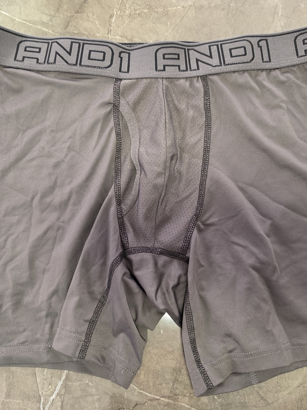 And1 Gray Performance Boxer Briefs with Branded Waistband